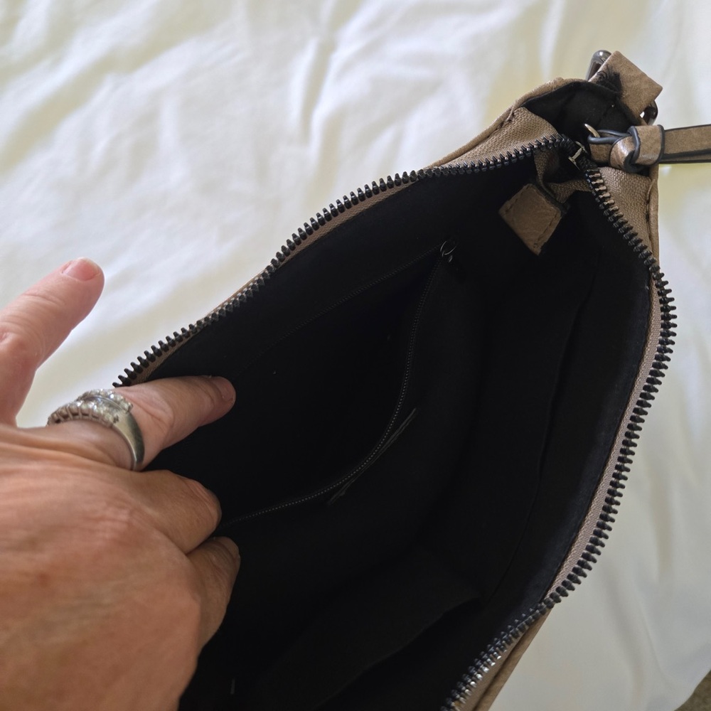 Sam & Hadley Tan Studded Crossbody Bag | Faux Leather | Boho Chic - Picture 14 of 15